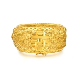 「龍鳳和鳴」999.9黃金手鐲