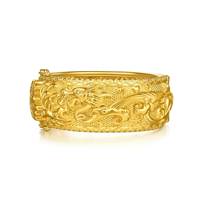 Solid Gold Bangle | Chow Sang Sang Jewellery | Chinese Wedding Collection | 95914K - 3