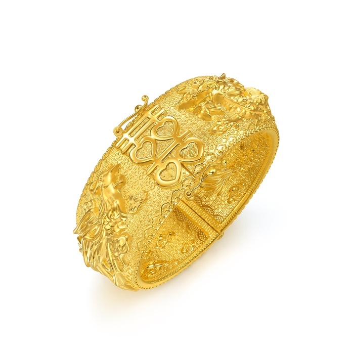 999.9黃金 手鐲 | 周生生珠寶 | 生生有囍 | 96123K - 2