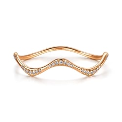 'Form' 18K Rose Gold Diamond Bangle