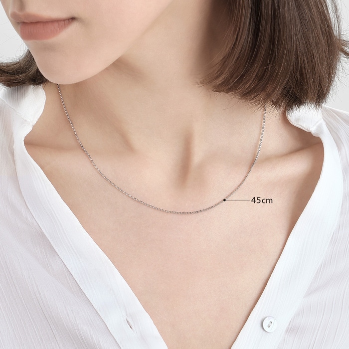 18K White Gold Necklace | Chow Sang Sang Jewellery | Machinery Chain | 03820N - 3