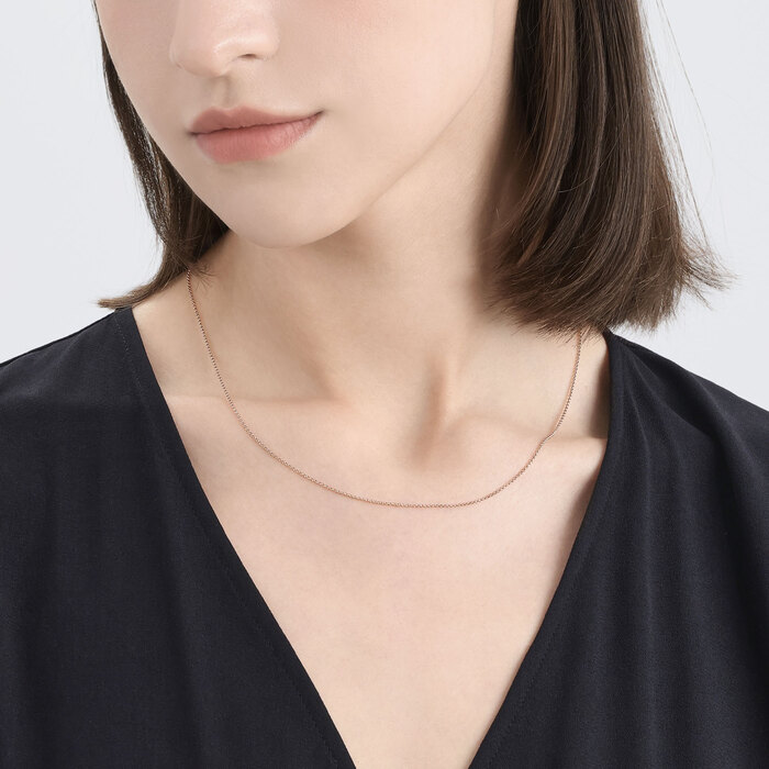 18K Rose Gold Necklace | Chow Sang Sang Jewellery | Machinery Chain | 03820N - 4