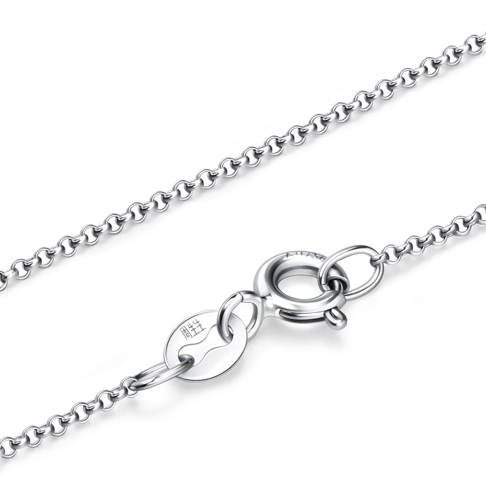 18K White Gold Necklace | Chow Sang Sang Jewellery | Machinery Chain | 03820N - 5