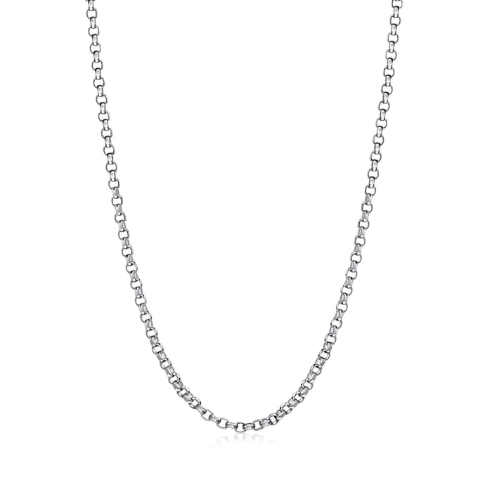 18K White Gold Necklace | Chow Sang Sang Jewellery | Machinery Chain | 03820N - 1