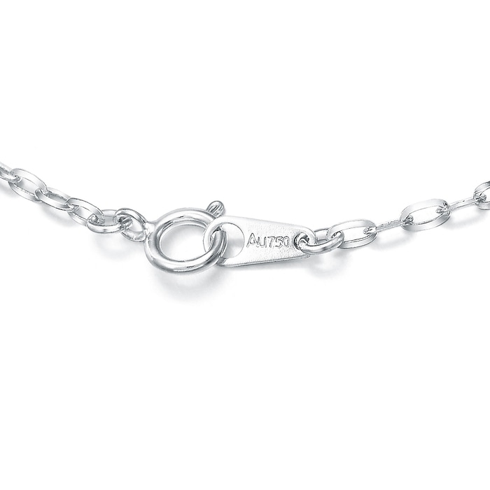 18K White Gold Necklace | Chow Sang Sang Jewellery | Machinery Chain | 04726N - 3