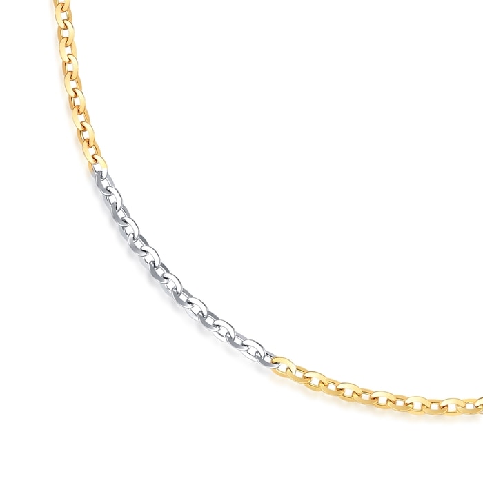 18K Yellow & White Gold Necklace | Chow Sang Sang Jewellery | Machinery Chain | 04800N - 2