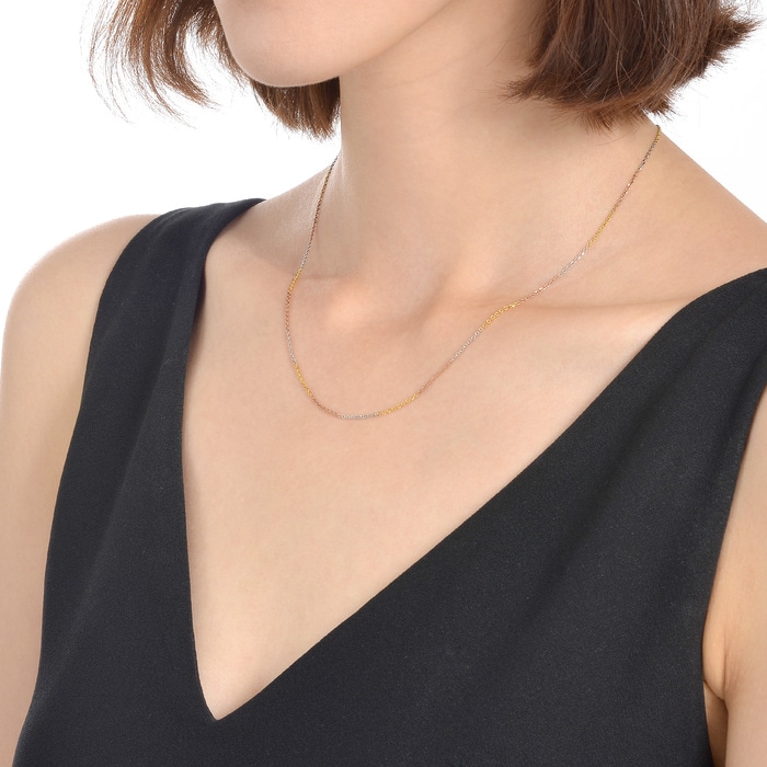 18K三色或以上分色黃金 頸鍊 | 周生生珠寶 | 機織素鍊 | 04800N - 3