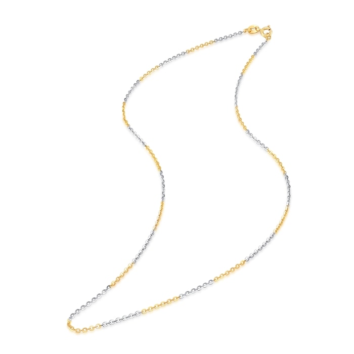 18K Yellow & White Gold Necklace | Chow Sang Sang Jewellery | Machinery Chain | 04800N - 6