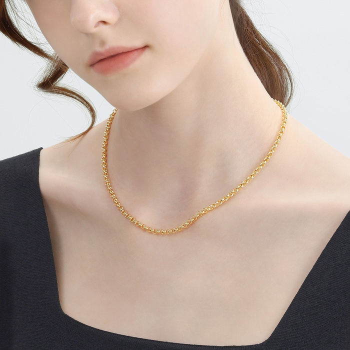 Solid Gold Necklace | Chow Sang Sang Jewellery | Machinery Chain | 09461N - 4