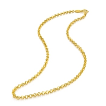 750hallow Gold Necklace 18k ,7.91g 55cm Au750 Pure 18K Yellow Gold
