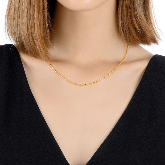 999.9黃金 頸鍊 | 周生生珠寶 | 機織素鍊 | 09497N - 3