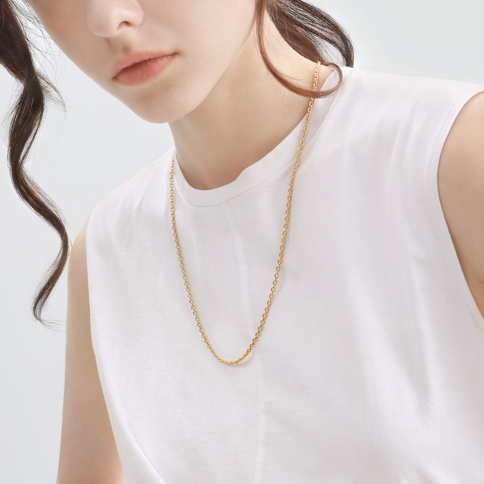 Solid Gold Necklace | Chow Sang Sang Jewellery | Machinery Chain | 09539N - 4