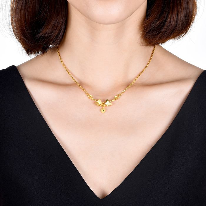 999.9 Gold Necklace | 26670N(40 cm/~0.332 tael) | Chow Sang