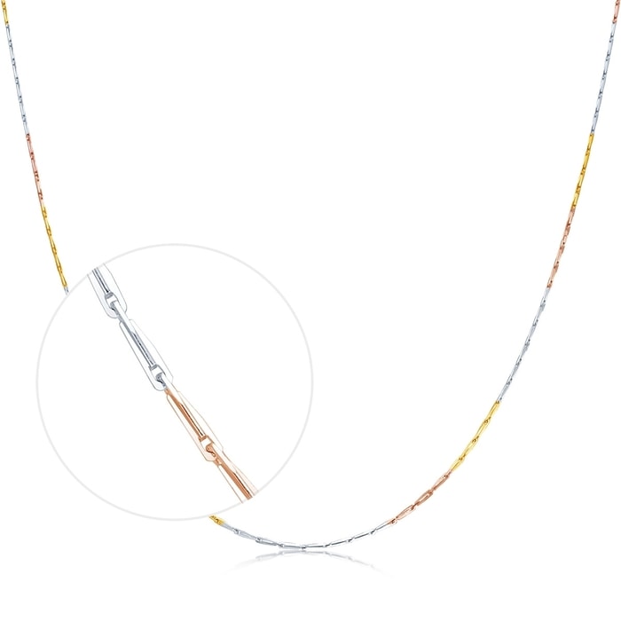 18K Multi-coloured Gold Necklace | Chow Sang Sang Jewellery | Machinery Chain | 37274N - 4