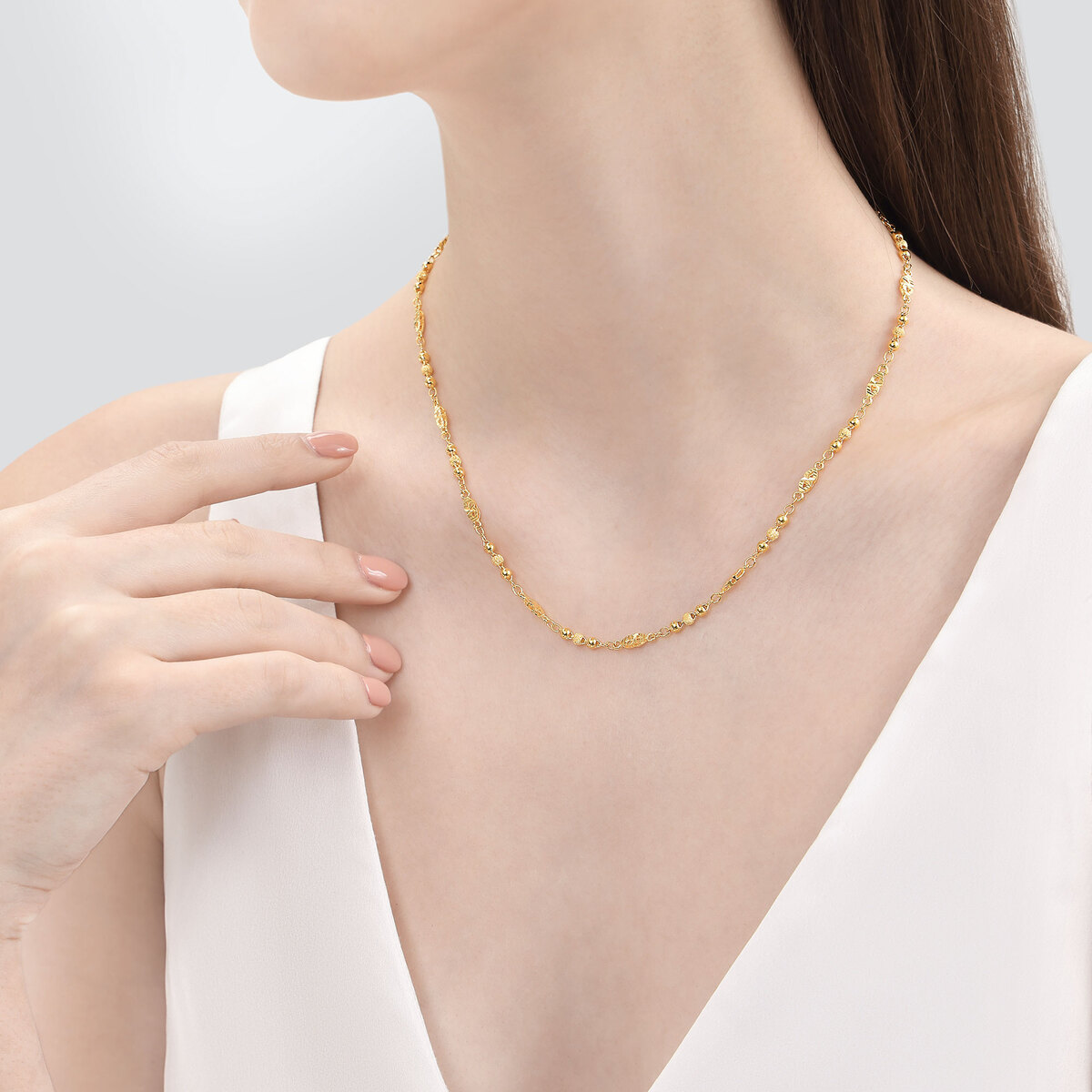 999.9 Gold Necklace | 40219N(45 cm/~0.328 tael) | Chow Sang