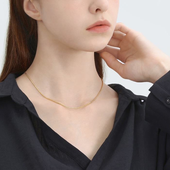 18K Yellow Gold Necklace | Chow Sang Sang Jewellery | Machinery Chain | 52278N - 4