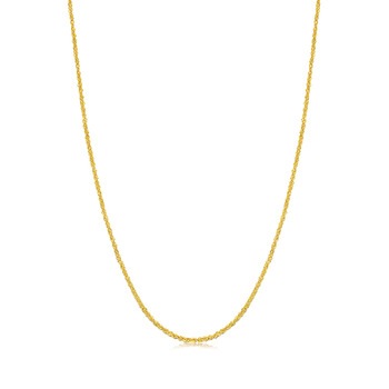 999.9 Gold Flat Curb Chain Necklace 