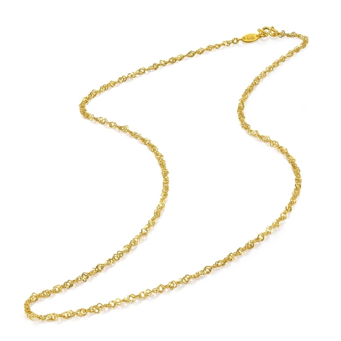 Solid 14K Yellow Gold Double Rolo Chain Link Necklace 18.5 store