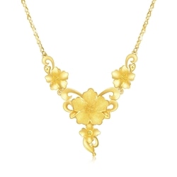 「花悅連理」999.9黃金頸鍊