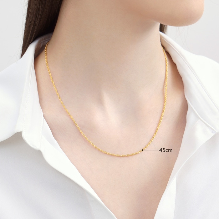 Solid Gold Necklace | Chow Sang Sang Jewellery | Machinery Chain | 68279N - 3