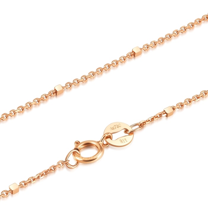 18K Rose Gold Necklace | Chow Sang Sang Jewellery | Machinery Chain | 69303N - 5