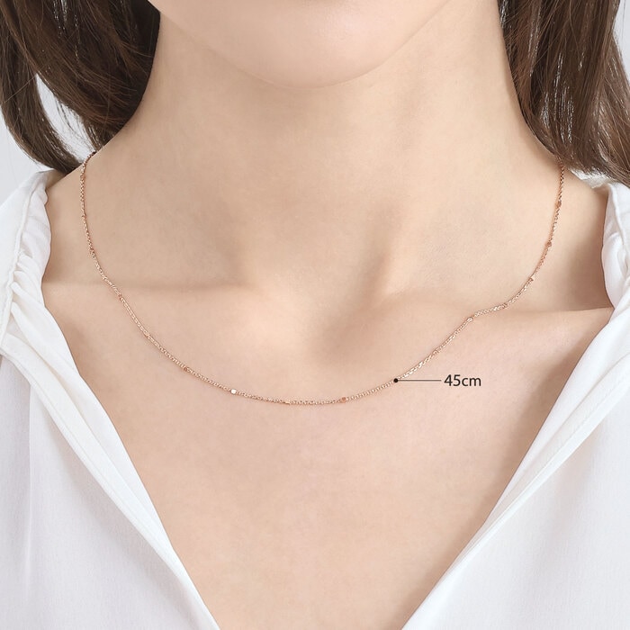 18K Rose Gold Necklace | Chow Sang Sang Jewellery | Machinery Chain | 69303N - 3