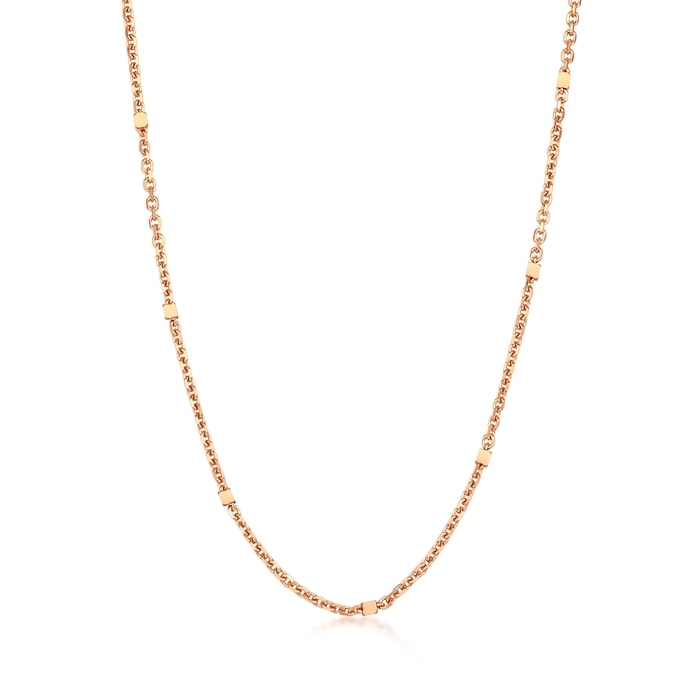18K Rose Gold Necklace | Chow Sang Sang Jewellery | Machinery Chain | 69303N - 1