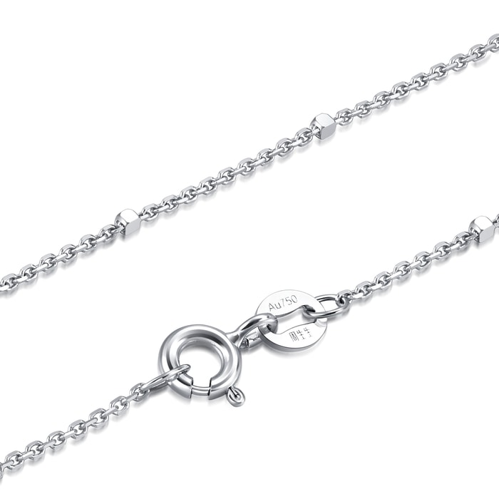 18K白色黄金 頸鍊 | 周生生珠寶 | 機織素鍊 | 69303N - 5