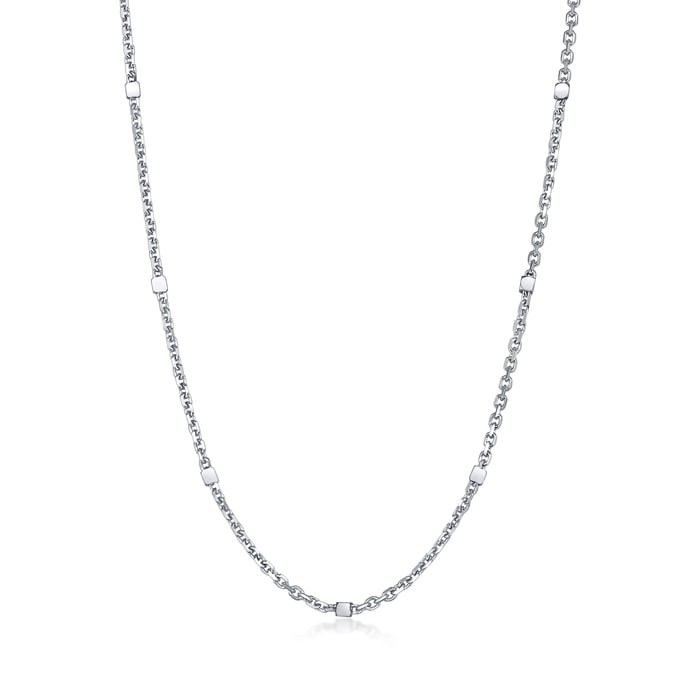 18K白色黄金 頸鍊 | 周生生珠寶 | 機織素鍊 | 69303N - 1