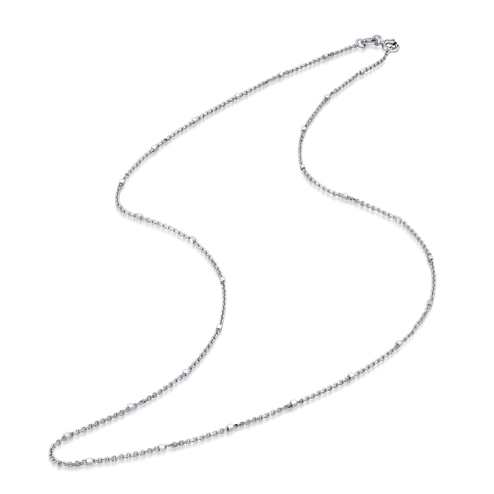 18K白色黄金 頸鍊 | 周生生珠寶 | 機織素鍊 | 69303N - 6