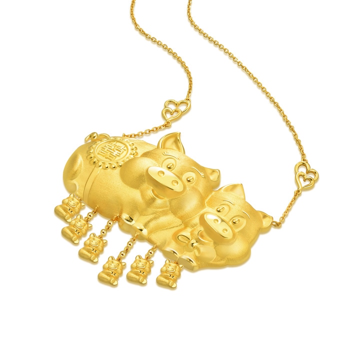 Solid Gold Necklace | Chow Sang Sang Jewellery | Chinese Wedding Collection | 69352N - 2