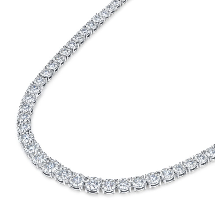 Happy Floret 18K White Gold Diamond Necklace | Chow Sang Sang Jewellery