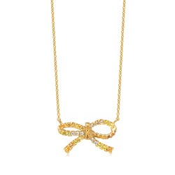 'E:r' 18K Gold Orange Sapphire Necklace