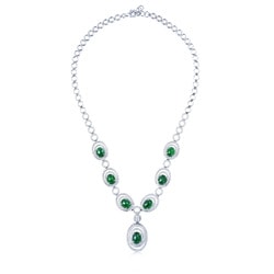 18K White Gold Jadeite Jade Necklace