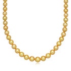 18K Yellow Gold Golden South Sea Pearl Necklace