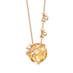 18K Rose Gold Citrine Necklace