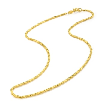 【送料&関税込】Golden In Gold Brass 999.9 Gold Necklace | 79512N(40 cm/~0.220 tael) | Chow Sang