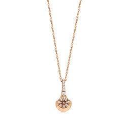 「Dots」18K玫瑰金啡鑽石頸鍊