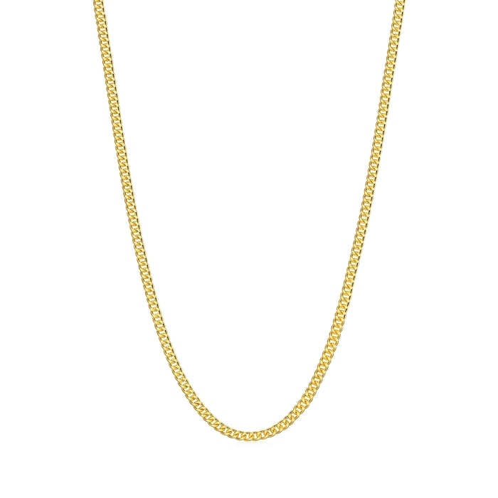 999.9 Gold Flat Curb Chain Necklace