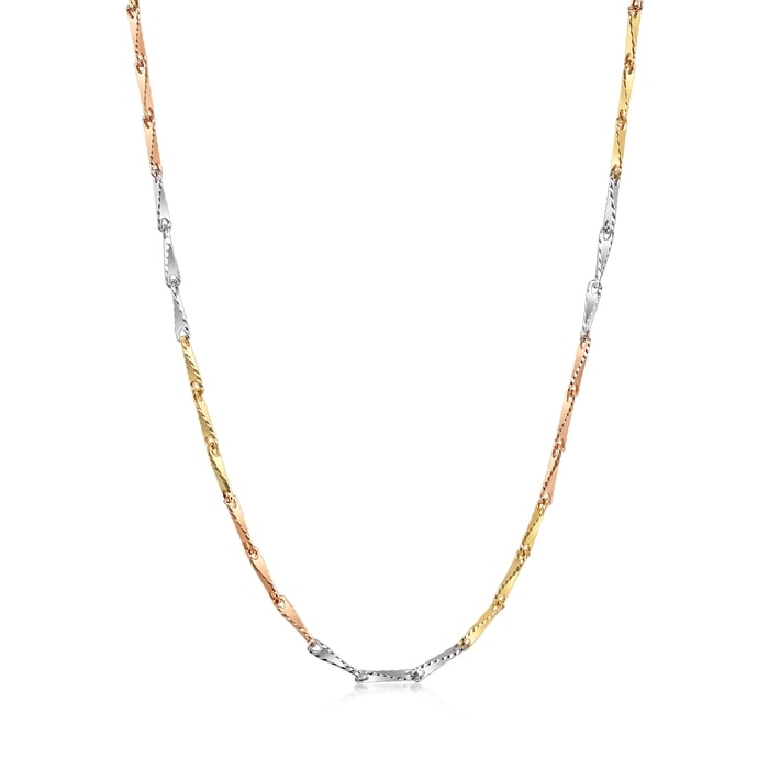 18K Multi-coloured Gold Necklace | Chow Sang Sang Jewellery | Machinery Chain | 83565N - 1
