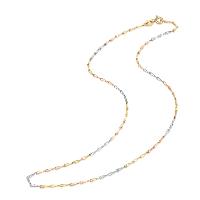 18K Multi-coloured Gold Necklace | Chow Sang Sang Jewellery | Machinery Chain | 83565N - 4