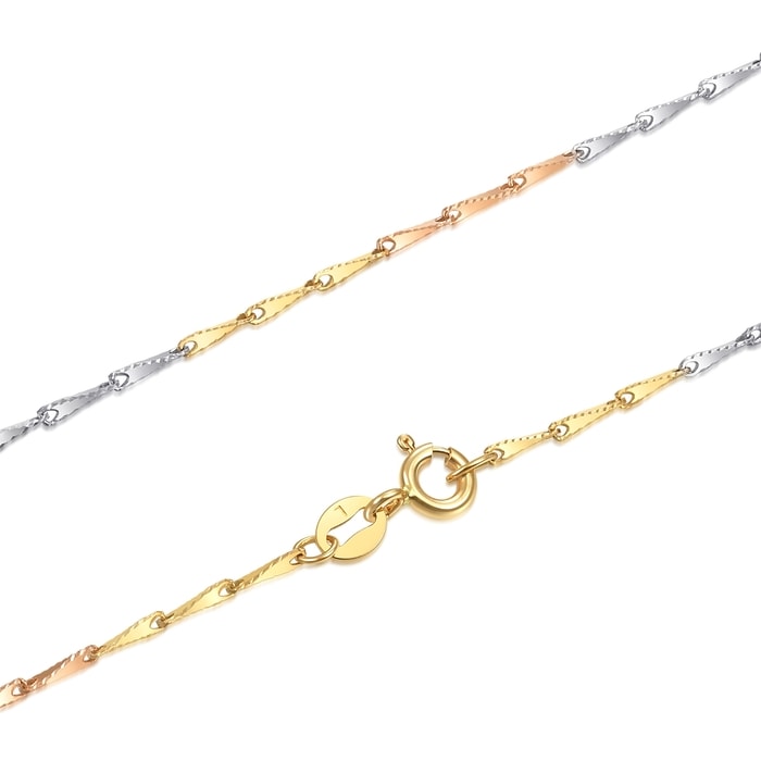 18K Multi-coloured Gold Necklace | Chow Sang Sang Jewellery | Machinery Chain | 83565N - 3