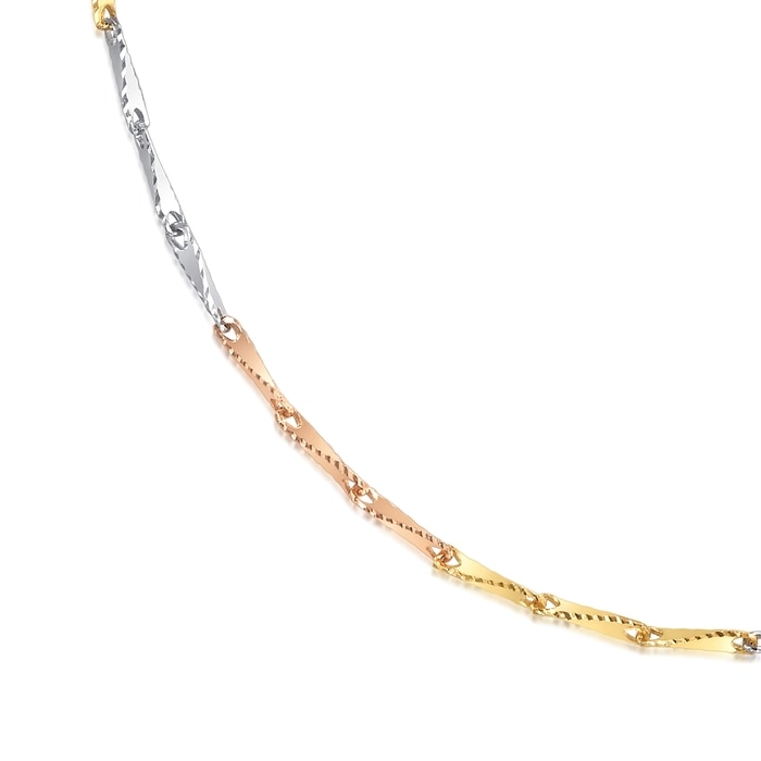 18K Multi-coloured Gold Necklace | Chow Sang Sang Jewellery | Machinery Chain | 83565N - 2