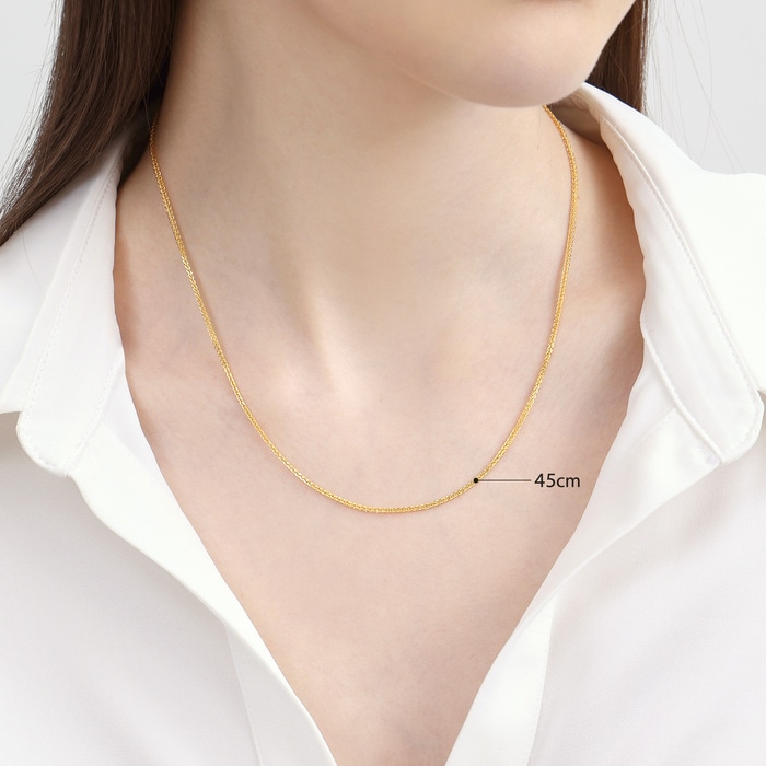 Solid Gold Necklace | Chow Sang Sang Jewellery | Machinery Chain | 84365N - 3