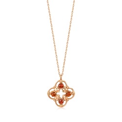 18K Rose Gold Agate Necklace