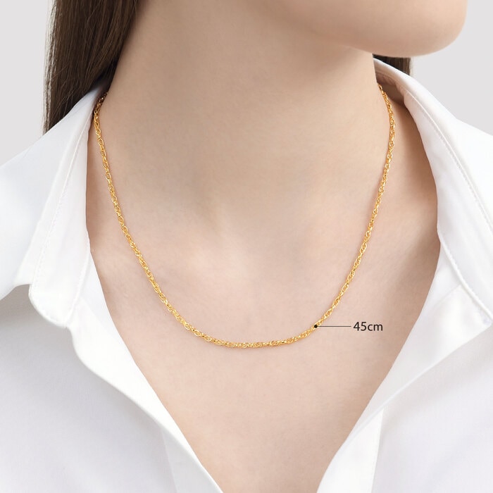 Solid Gold Necklace | Chow Sang Sang Jewellery | Machinery Chain | 84466N - 3