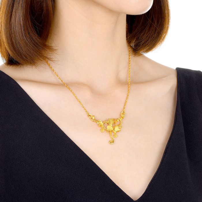 999.9黃金 頸鍊 | 周生生珠寶 | 生生有囍 | 84760N - 3