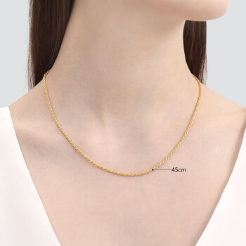 24kなな 999.9 Gold Necklace | 86691N(45 cm/~0.359 tael) | Chow Sang
