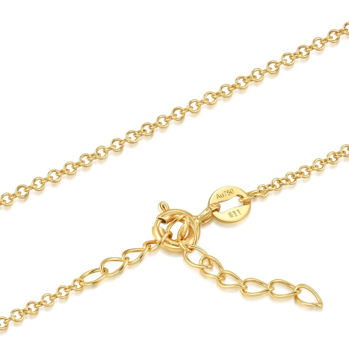 18K Yellow Gold Necklace | Chow Sang Sang Jewellery | Machinery Chain | 87855N - 5