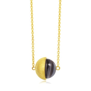 999.9 Gold Agate Necklace 999.9 Gold Agate Necklace